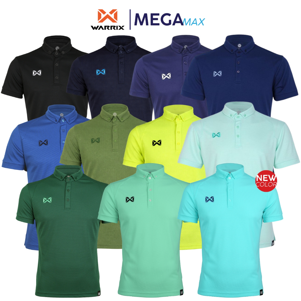 เสื้อโปโล WARRIX 3315N PLAN15 วอริกซ์ รุ่น Classic Polo Shirt สี ดำ กรม น้ำเงิน เขียว