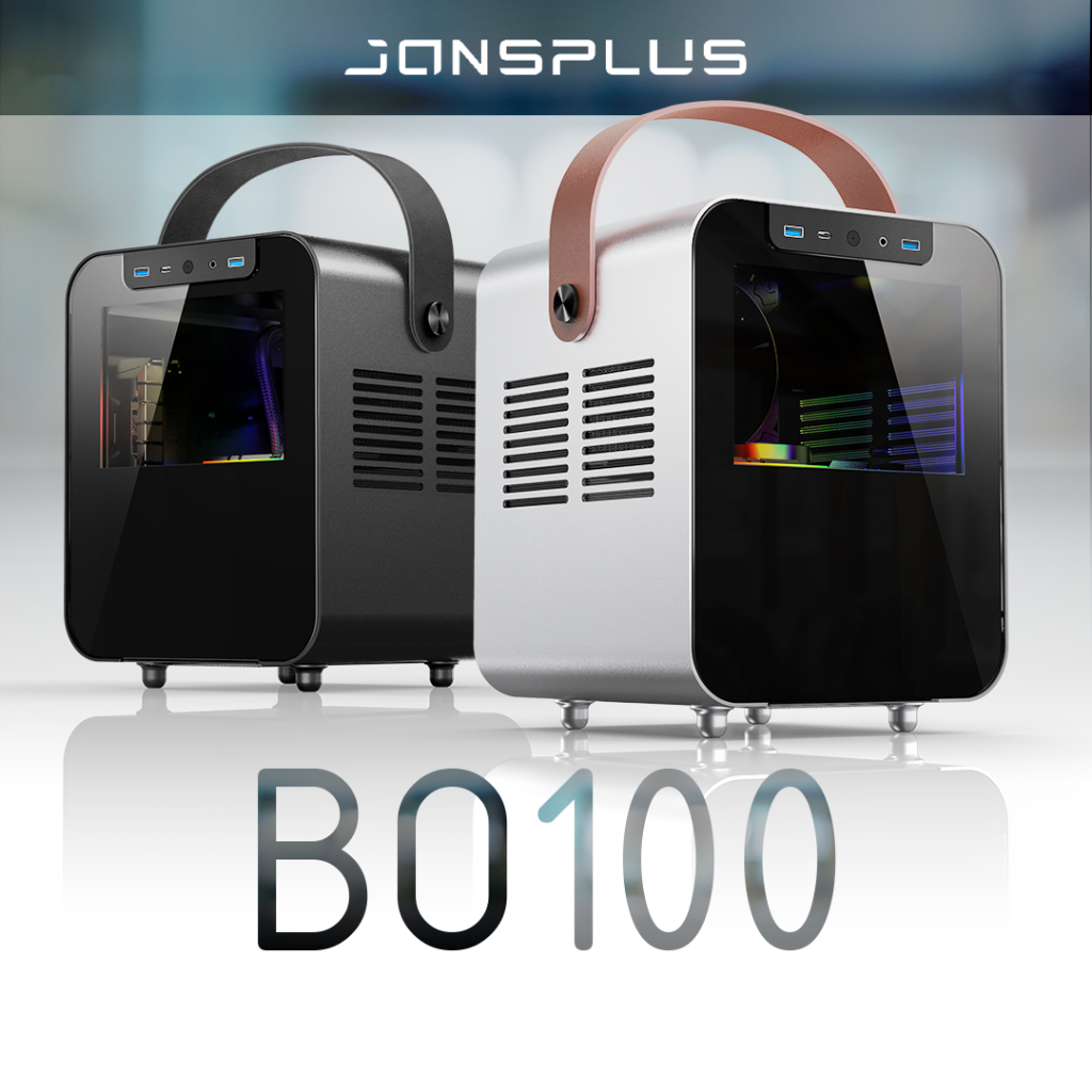 Case JonsPlus BO 100 itx Silver Black Aluminum Jonsbo เคส เล็ก หรู หิ้วได้ โค้ง เว้า กระจกนิรภัย