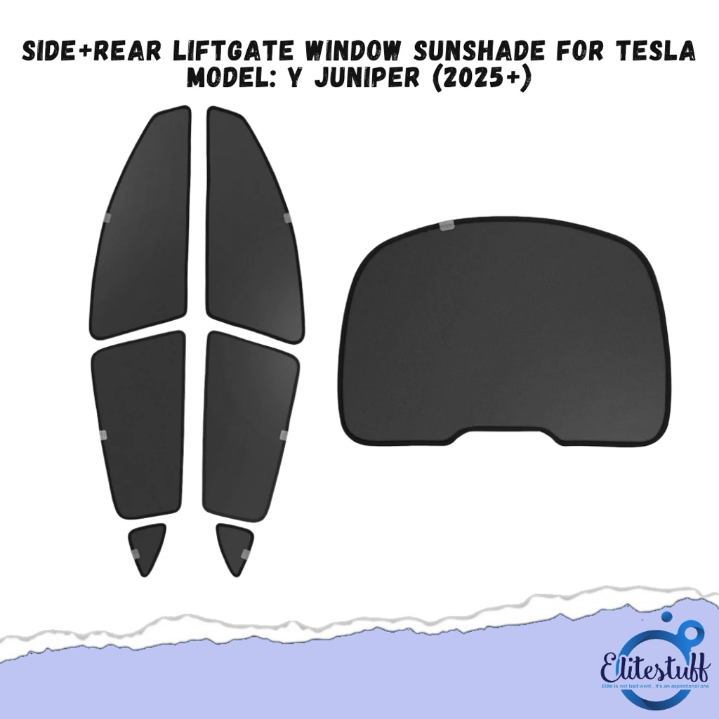 Jowua Side+Rear Liftgate Window Sunshade for Tesla Model: Y Juniper(2025+) - ม่านบังแดดกระจกข้าง+ฝาก