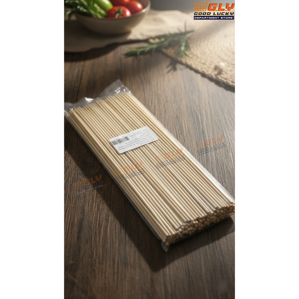 SS-06-ZQ-S ไม้เสียบลูกชิ้น ขนาด2.5มม X7นิ้ว ไม้แหลม 200ชิ้น/แพ้ค