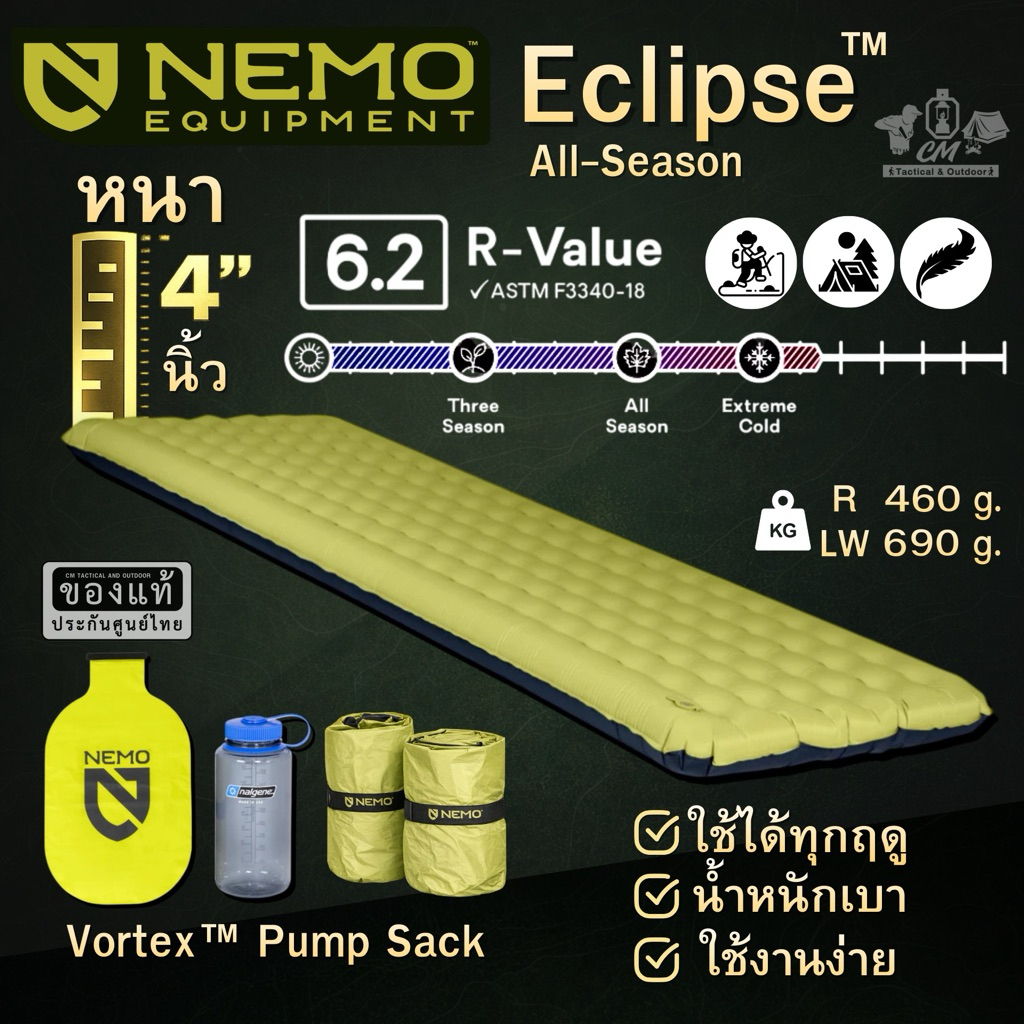แผ่นรองนอนเดินป่า Nemo Eclipse All-Season  Insulated Sleeping Pad