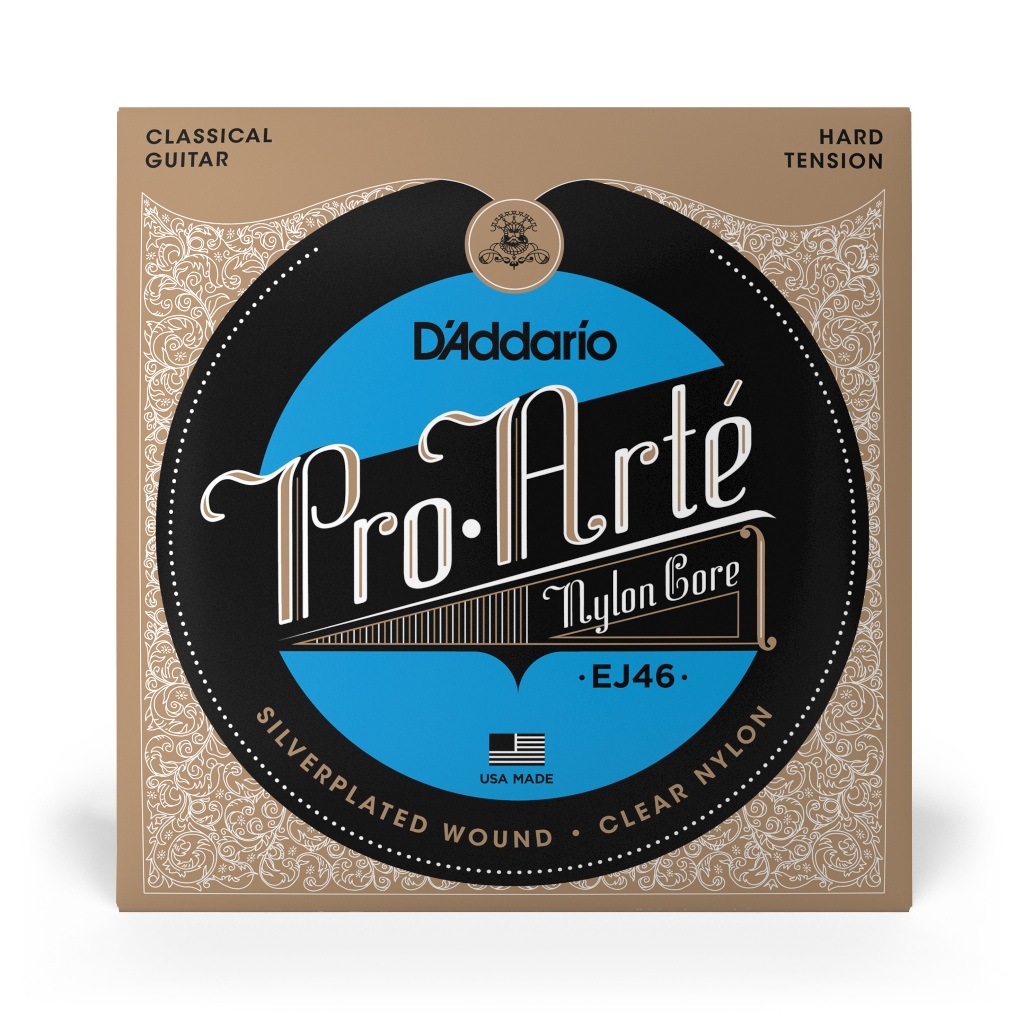 ของแท้ สายกีตาร์คลาสสิก D'addario EJ46 Pro-Arte Hard Silverplated Wound Classical Guitar Strings