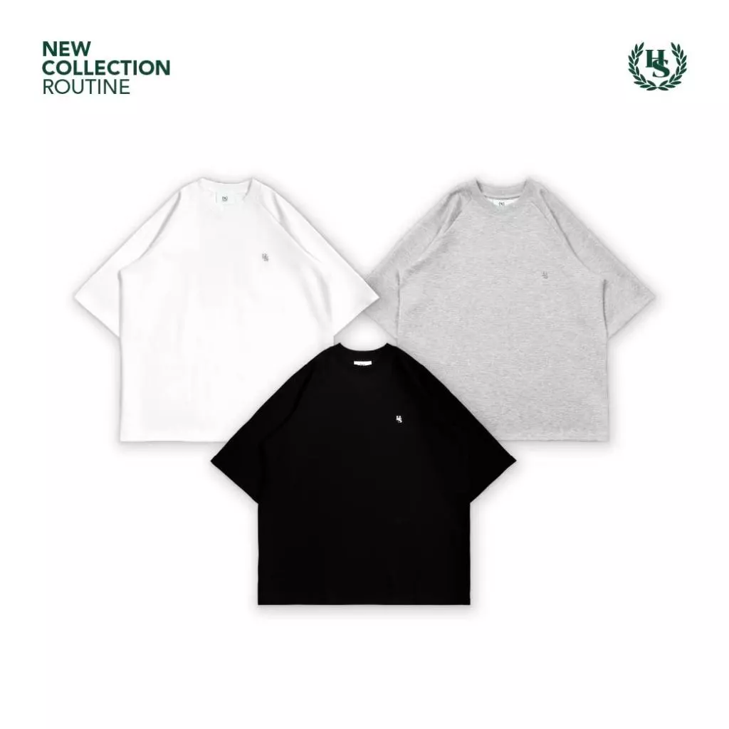 Highschool Basic Collection : Relax Comfy Neoprene slopesleeve Oversize เสื้อโอเวอร์ไซส์ - TPB06839