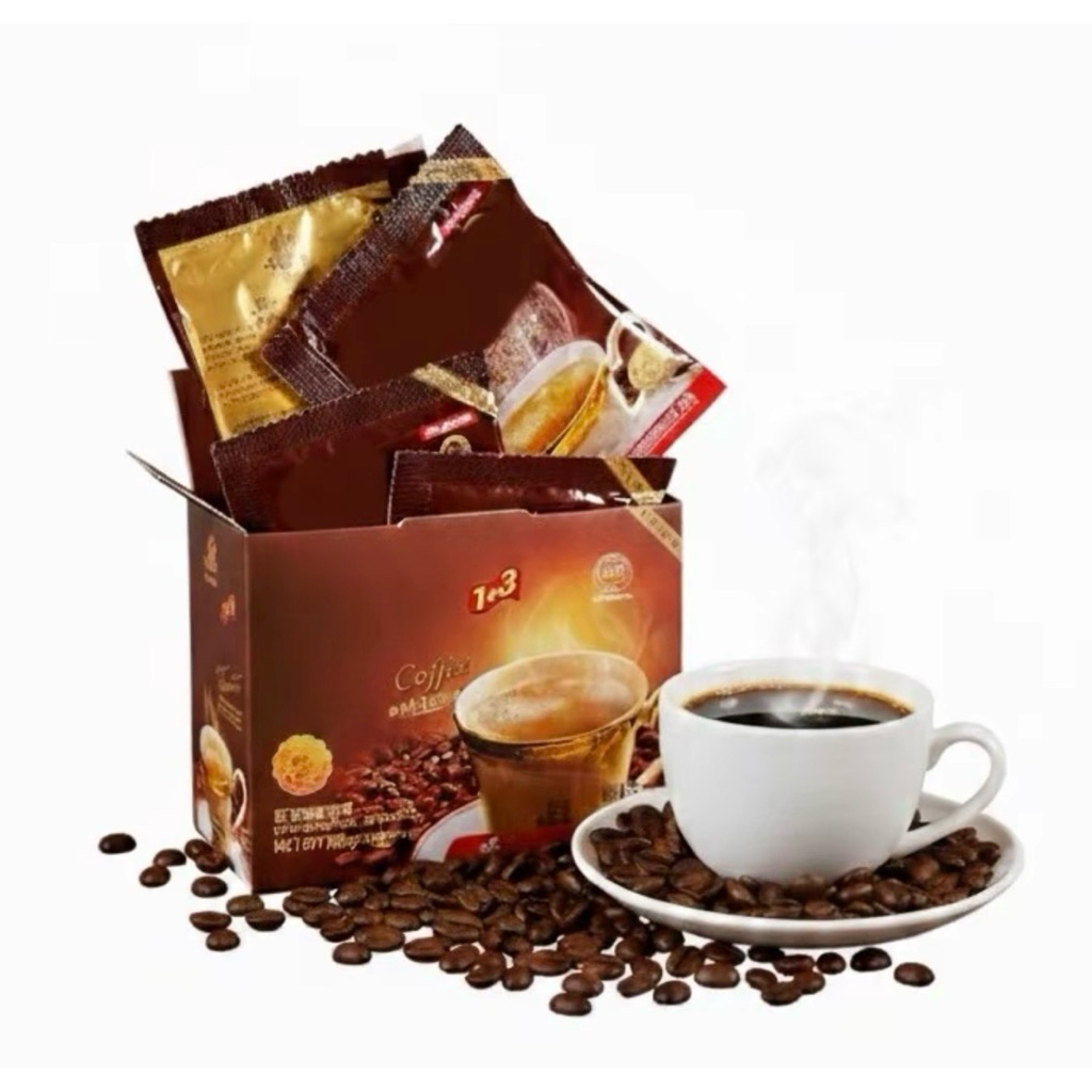 กาแฟแถบแดงซองเหลืองสว่าง บรรจุ 15 ซองหนึ่งกล่องพร้อมส่ง