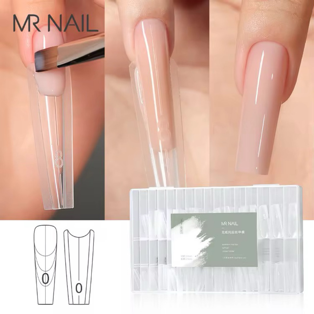 MR NAIL SANDWICH NAIL DUAL FORM แม่พิมพ์ต่อเล็บประกบบนล่าง ขายยกกล่อง