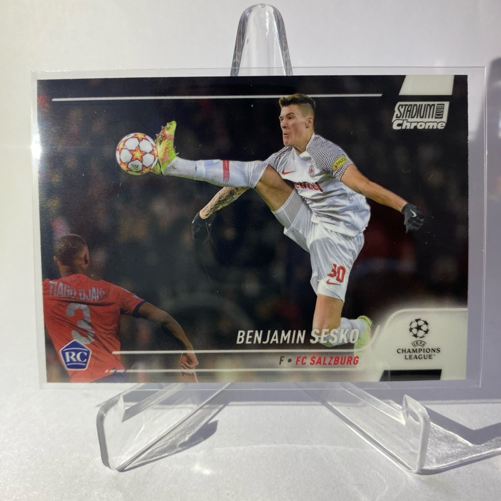 การ์ดนักฟุตบอล BENJAMIN SESKO, RC, SALZBURG, TOPPS STADIUM CHROME 2022