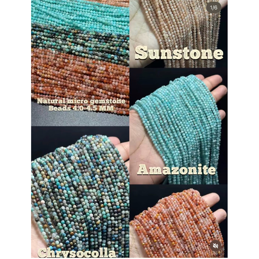 Natural gemstone beads in round faceted minimal necklace for DIY beading 3.5-4.0 MM 12-13 inch long