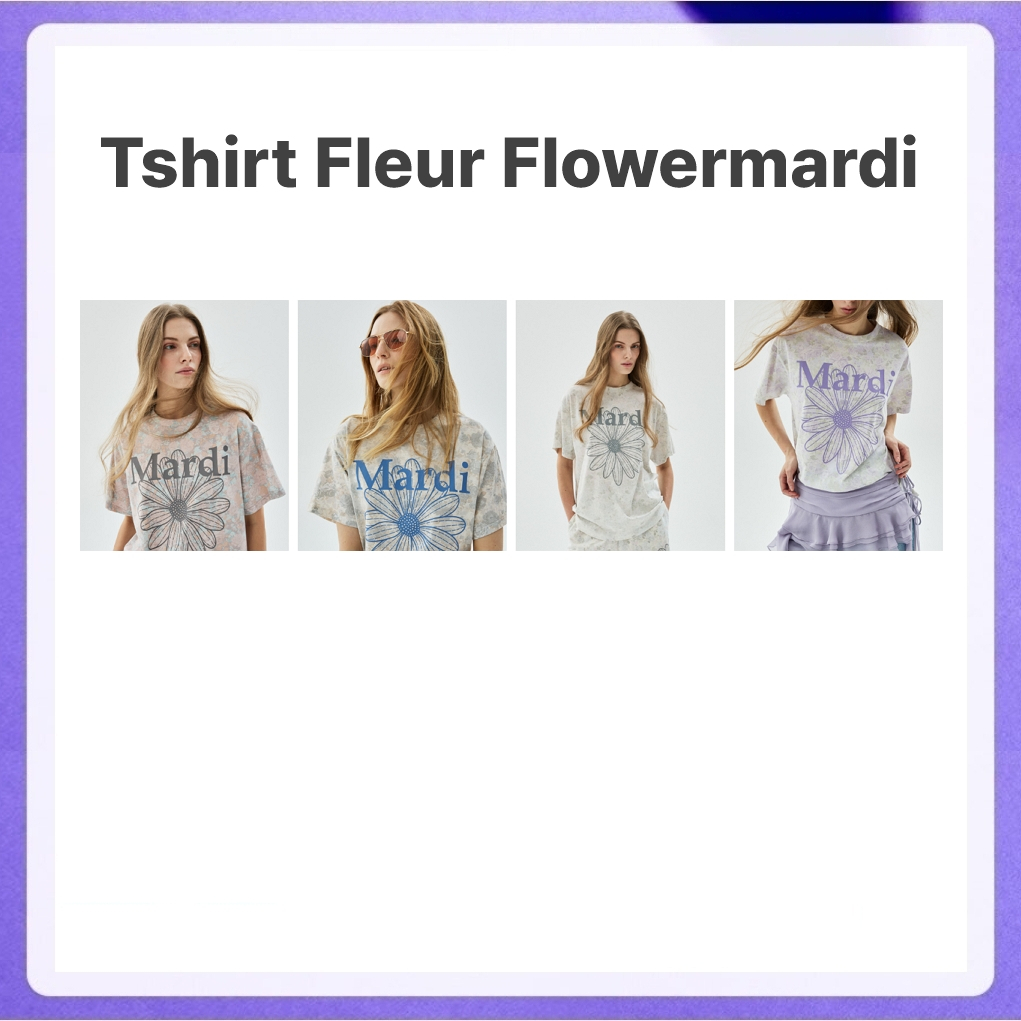 Mardi Mercredi Tshirt Fleur Flowermardi (Mint Mint, Beige Blue)