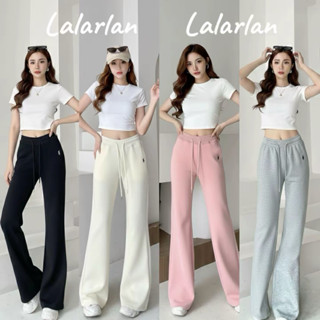 กางเกงขายาวเอวเชือกปักม้า