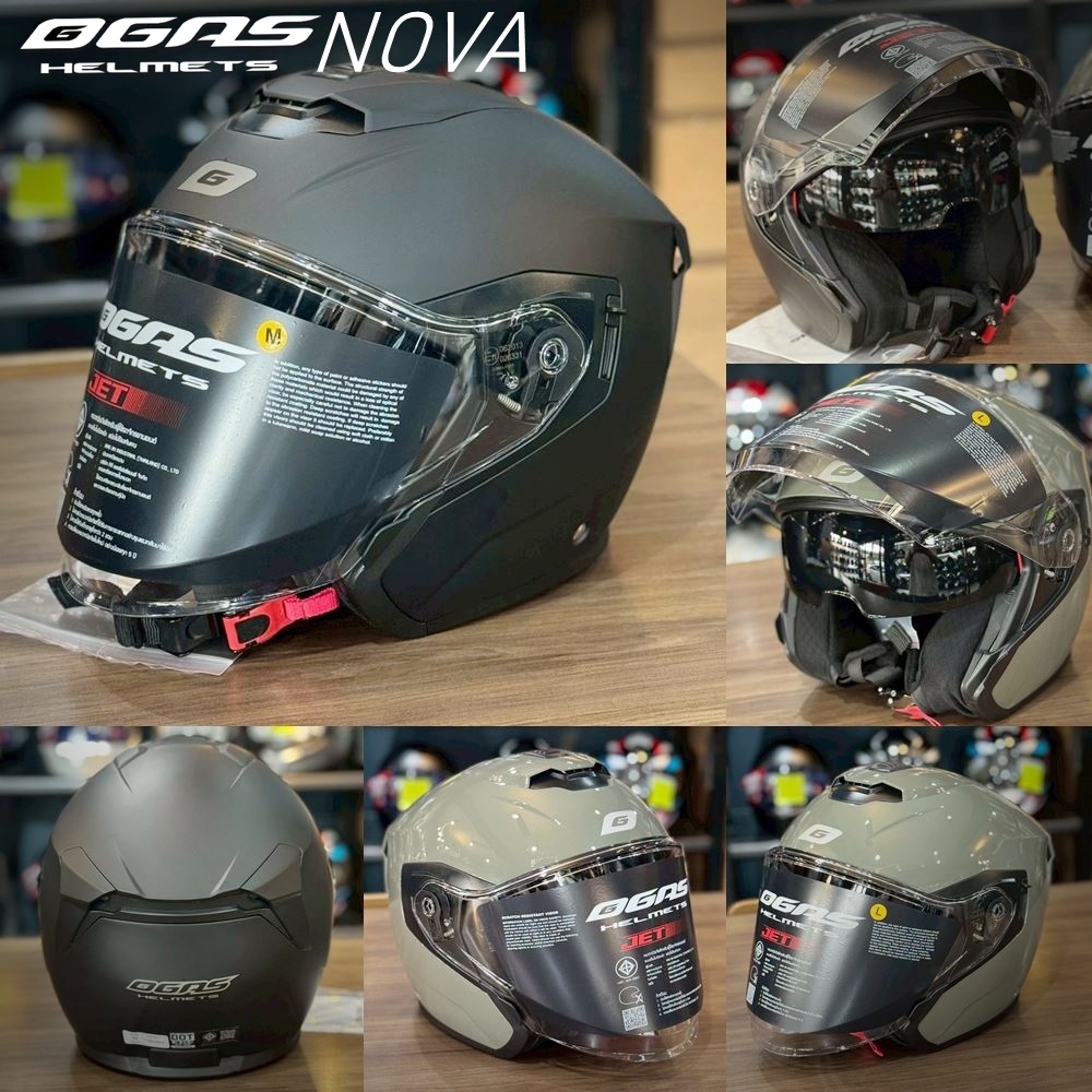 GAS NOVA หมวกกันน็อค เปิดหน้า ทรง JET รุ่นใหม่ ปกป้องมากยิ่งขึ้น ECE R22-06 / DOT