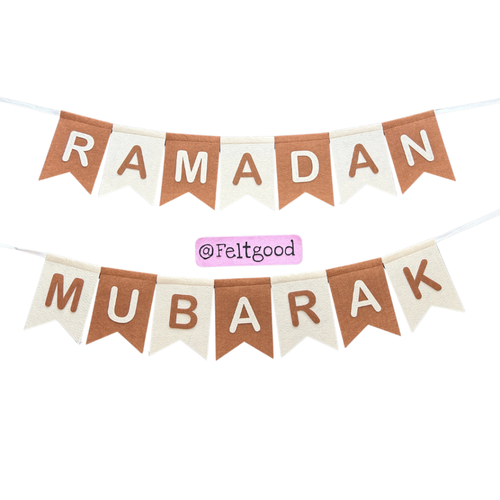 **ส่งด่วนได้** ป้ายแต่งบ้านเทศกาลรอมฏอน RAMADAN MUBARAK ทำจากผ้าสักหลาด งานแฮนด์เมด เก็บไว้ใช้ซ้ำได้ - รูปที่ 3