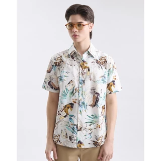 DAPPER เสื้อเชิ้ตแขนสั้น Urban Tropics Print Shirt สีครีม (BCS/CR/591TP)