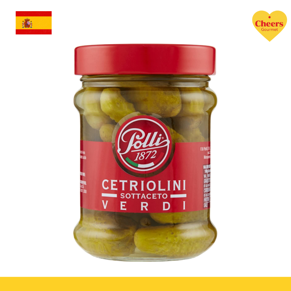 Polli Cetriolini Verdi Sottaceto l แตงกวาดองโพลลี่ 300g.