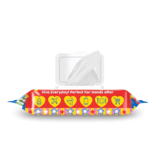 วีว่า ทิชชู่เปียก สูตรพรีไบโอติกส์ 40 แผ่น / ViVa x Happy Sunday Prebiotic Baby Wipes 40 Sheets