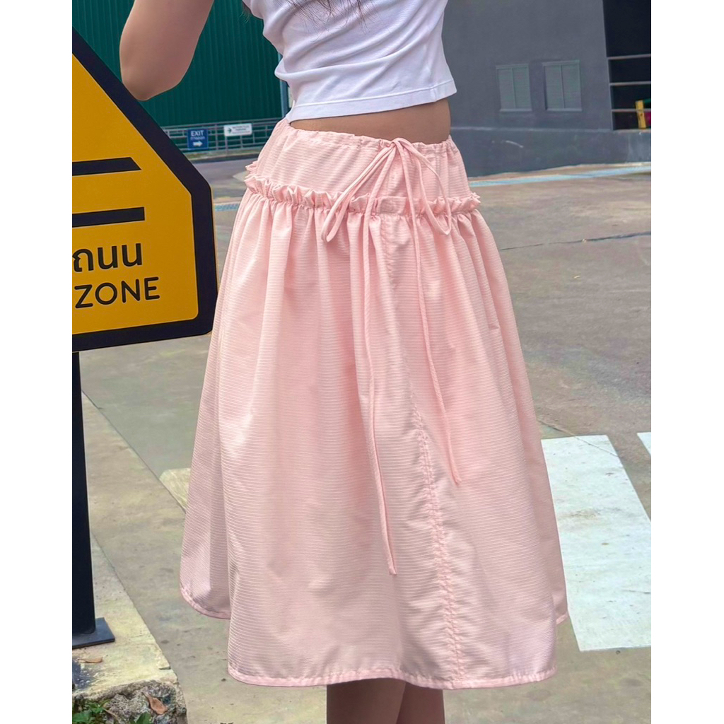 กระโปรงเอวรูด BONNIE midi skirt - BROOKINSTUDIO ราคาถูก Shopee Lazada
