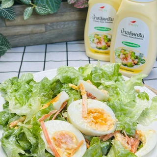 น้ำสลัดครีม/ น้ำสลัดซีอิ๊วญี่ปุ่น สูตร คีโต (keto) ตราเชฟปรุง ไม่ผสมน้ำตาล ไม่ใส่สารกันบูด