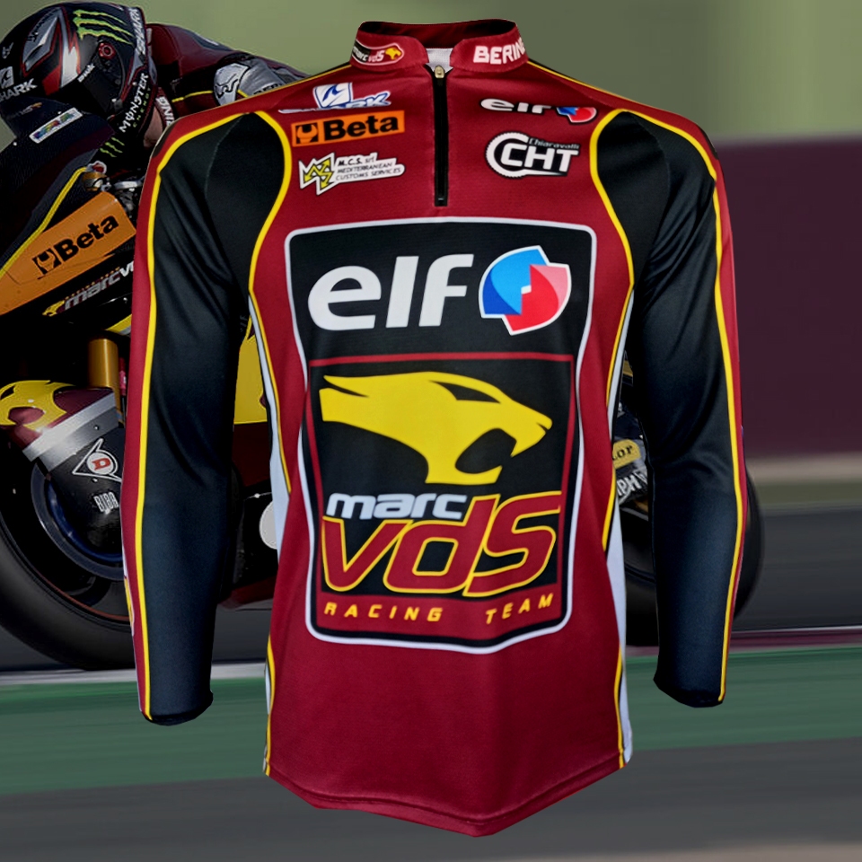 เสื้อโมโตจีพีแขนยาวคอซิป MotoGP ELF Marc VDS Racing เสื้อแขนยาวบิ๊กไบค์ #MG0043 รุ่น Sam Lowes#22 ไซ