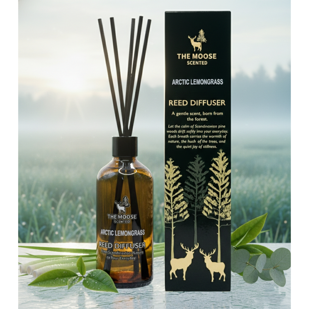 ก้านไม้หอม Reed Diffuser Arctic Lemongrass ตะไคร้ 100ml The Moose Scented น้ำหอมปรับอากาศบ้าน ก้านน้ำหอมกระจายกลิ่น
