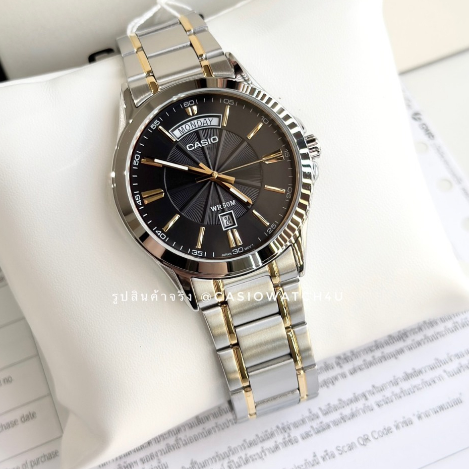 CASIO นาฬิกาข้อมือผู้ชาย รุ่น MTP-1381G-1A / MTP-1381G / MTP-1381 ประกันศูนย์เซ็นทรัล cmg 1 ปีเต็ม