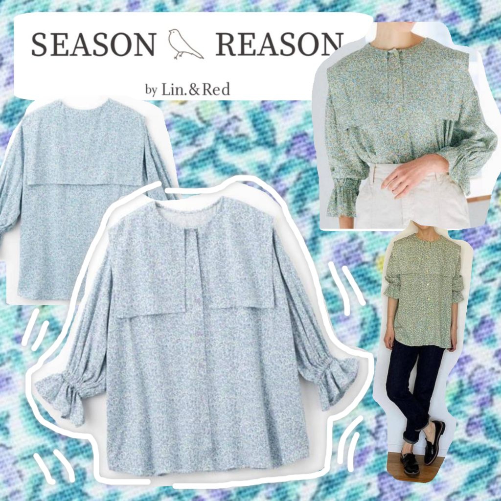 L27🪻S E A S 0 N_R E S 0 N by Lin. &Red=เสื้อคอปกทหารเรือลายดอกOversize