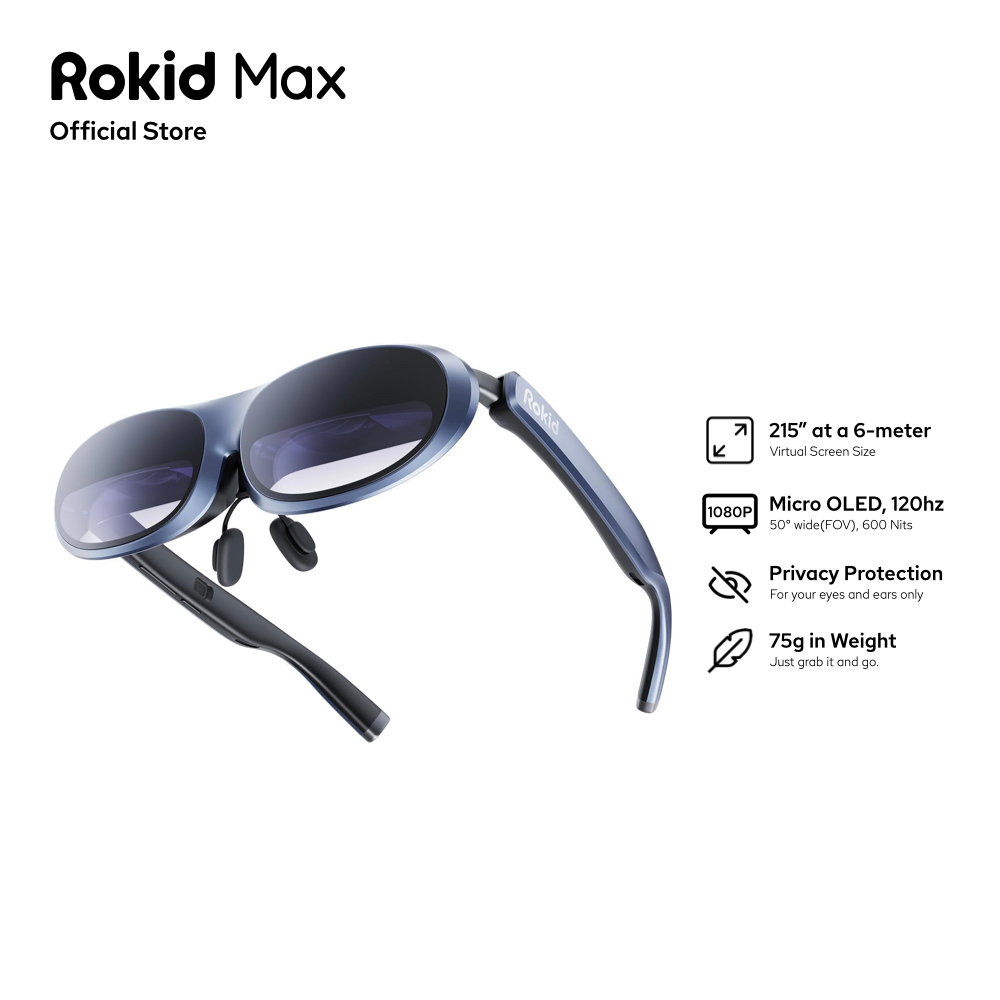 Rokid แว่นตา Max AR ให้ภาพเสมือนจริง 215” ที่ระยะ 6 เมตร รองรับ 2D/3D 120hz