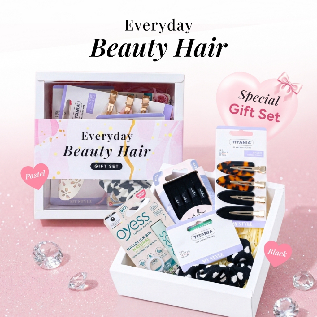 Makemyday Beauty Hair Gift Box กล่องของขวัญ รวมกิ๊บหนีบผม invisibobble TITANIA Oyess นำเข้าจากเยอรมัน