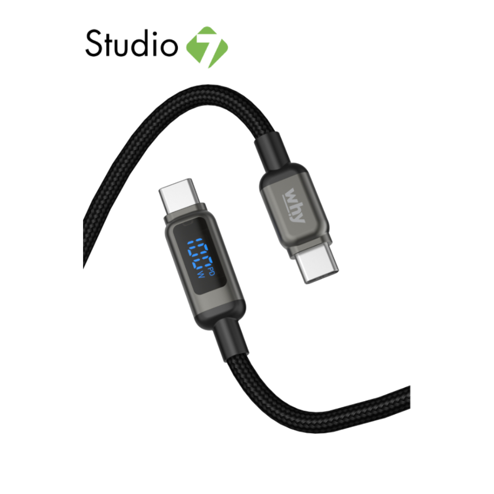 สายชาร์จ WHY USB-C to USB-C 100W Delta 1.2M Black (UC-1441C) by Studio7