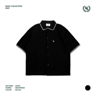 Highschool Basic Collection : Relax Comfy Neoprene Shirt เสื้อเชิ้ต คอมฟีนีโอพรีน - TPB07814