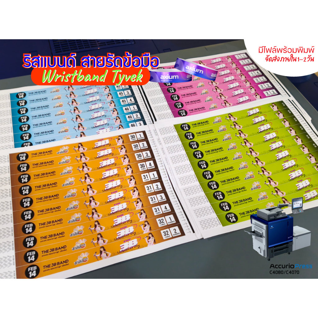 ส่งด่วน ริสแบนด์กันน้ำฉีกไม่ขาด 25*1.9 cm สายรัดข้อมือ Wristband ออกแบบ/ไฟล์ลูกค้า ฟรี /รันnumber/ชื่อ