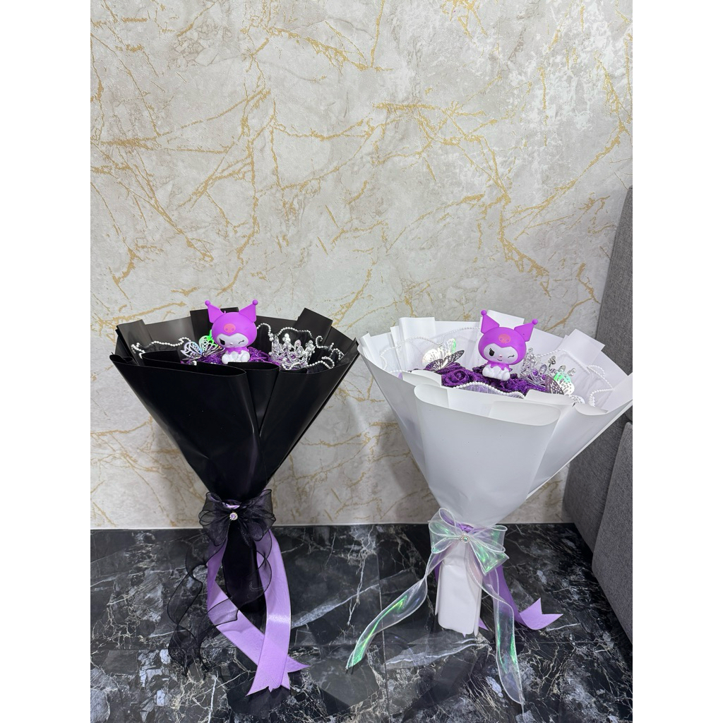 กุหลาบกลิตเตอร์คุโรมิ 💜ช่อ10ดอกmini (รอ2-3วัน)