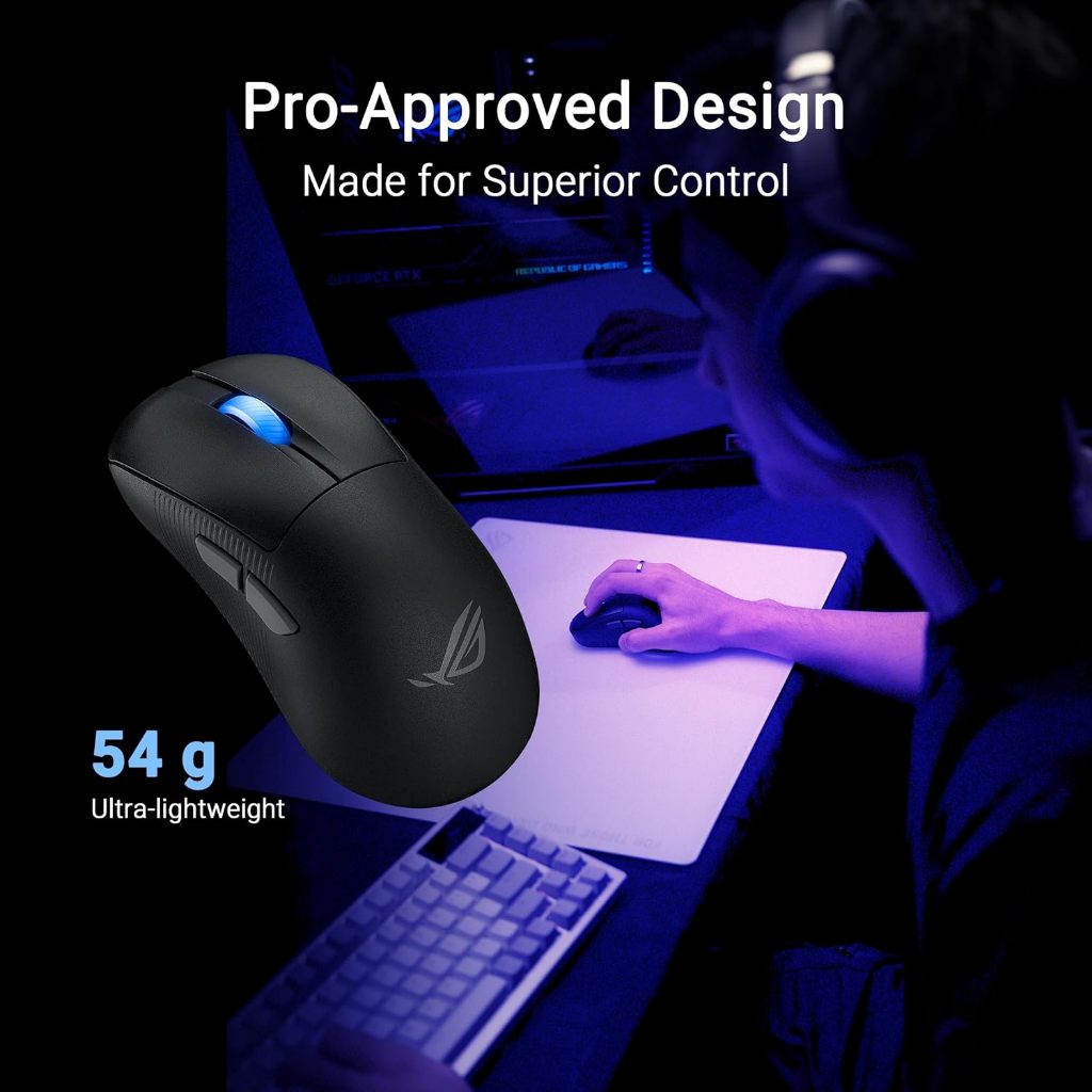 เมาส์ไร้สาย ASUS ROG KERIS II ACE WIRELESS MOUSE เซนเซอร์ ROG AimPoint Pro สูงสุด 42,000 DPI รูปที่ 5