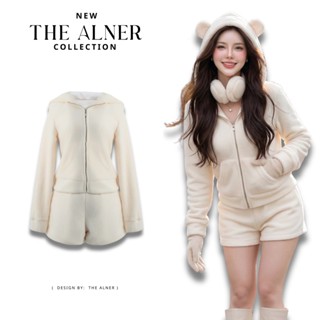 Thealner-AN681 (เซตเสื้อวอร์มครีมแขนยาว กก.ขาสั้น)