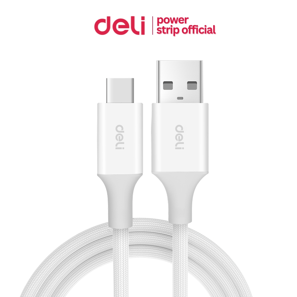 Deli สายชาร์จ PD Type-A to Type-C 100W ยาว 1/2 เมตร สายถักไนลอน ถ่ายโอนข้อมูลได้ 480Mbps data cable
