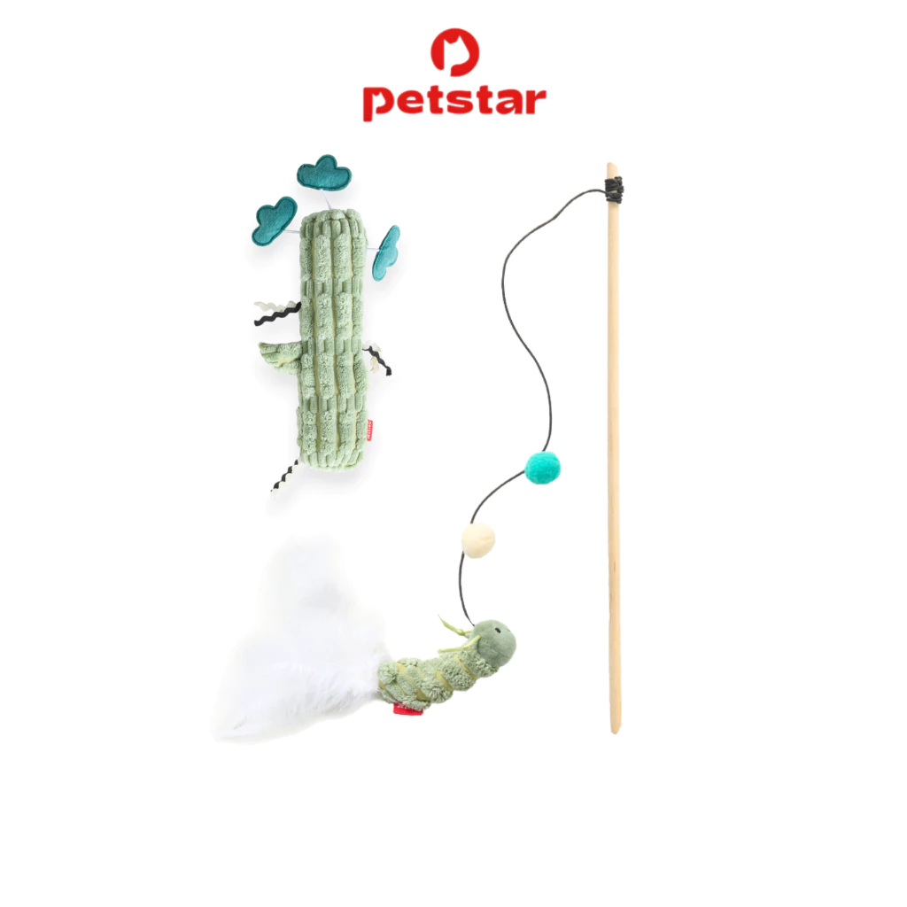 Petstar ไม้ล่อแมว ไม้ตกแมว ของเล่นแมว Pet toy ช่วยเสริมทักษะ กระตุ้นการเล่นและออกกำลังกาย
