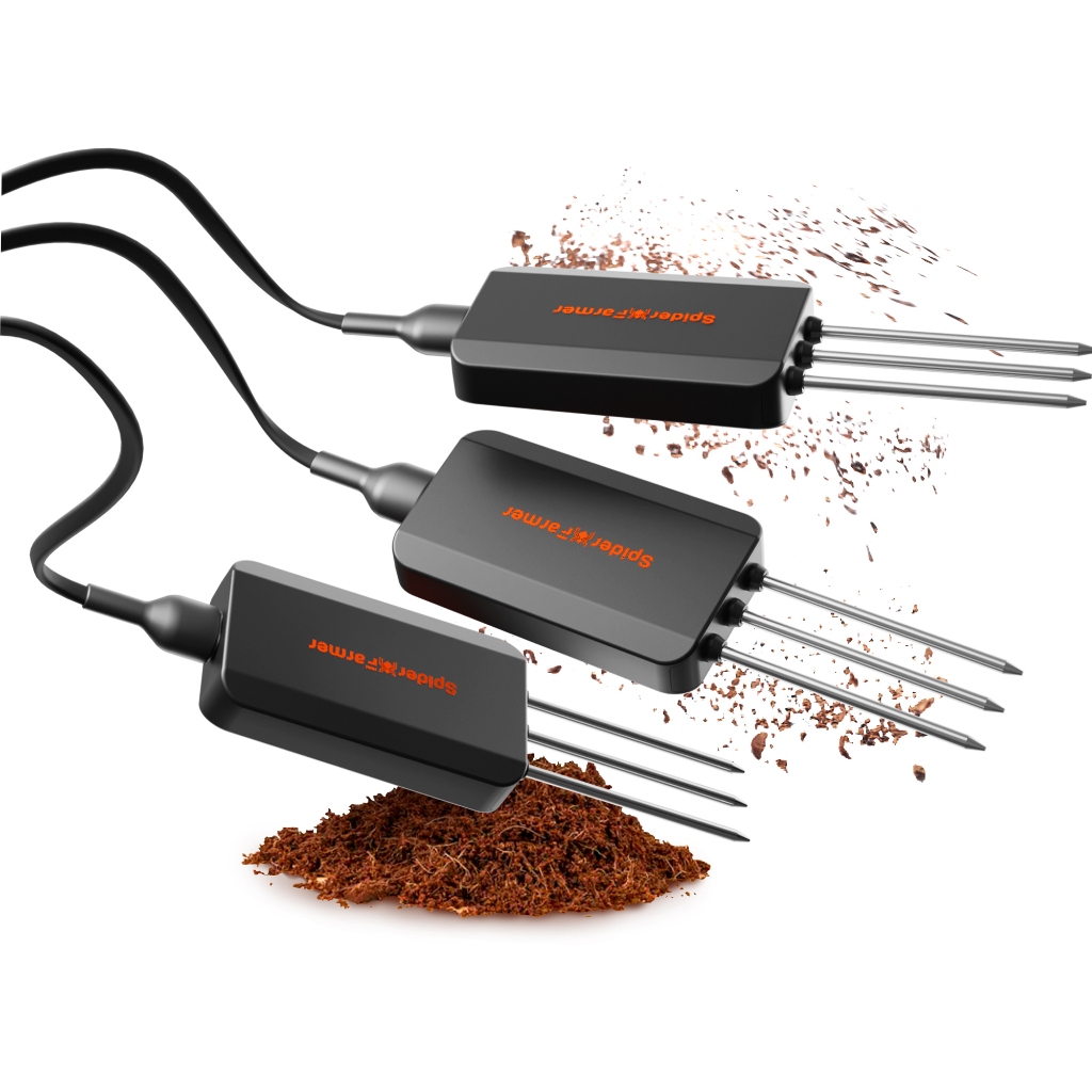 Spider Farmer 3 Pcs GGS 3-in-1 Soil Sensor Pro Soil EC, Temperature, and Moisture