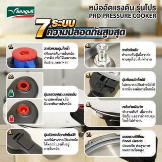 Seagull หม้ออัดแรงดัน ขนาด 11 ลิตร รุ่นโปร Pro Pressure Cooker