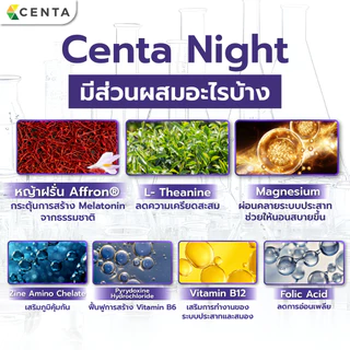 Centa Night แบบกระปุก ตัวช่วยหลับสบายหลับสนิท ด้วย Affron® สารสกัดคุณภาพสูงจากหญ้าฝรั่น (Saffron)
