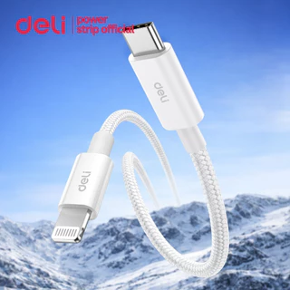 Deli สายชาร์จ Type-C to lighting 20W สายชาร์จไว PD สายยาว 1/2 เมตร สายถักไนลอน Fast Charging data cable