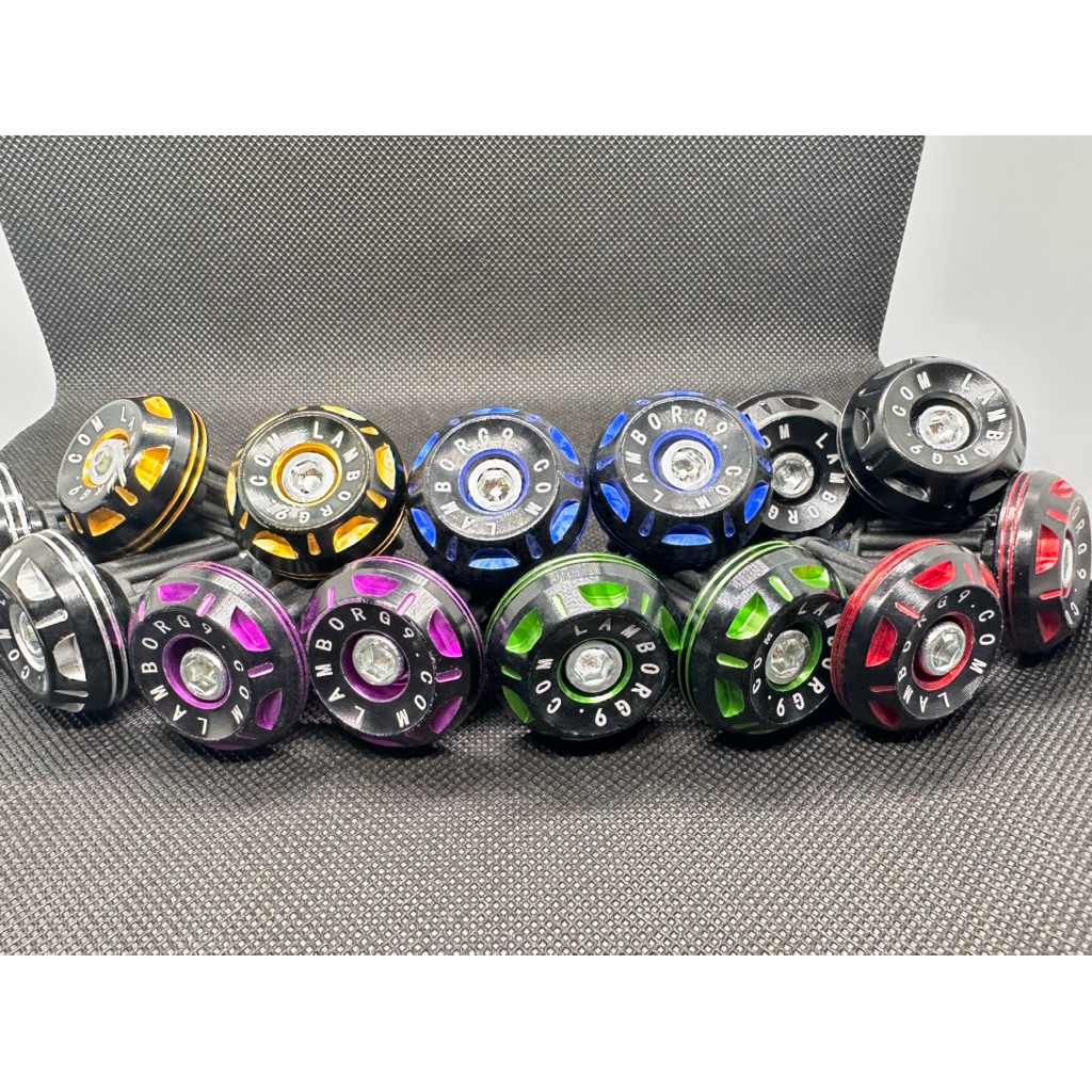 1 คู่ 2 ข้าง ตุ้มปลายแฮนด์ อุดปลายแฮนด์ CNC LAMBO RG 9 รุ่น 2 สี สำหรับ แฮนด์ 22 มิล (แฮนด์ผอม) ทุกรุ่น