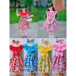 ชุดทองกวาว ชุดลายดอก คอระบาย💚พร้อมส่ง(Kw)