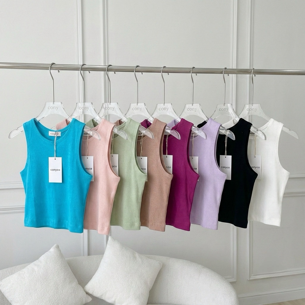 conycolours | signature ribbed crop เสื้อกล้ามสายเดี่ยว
