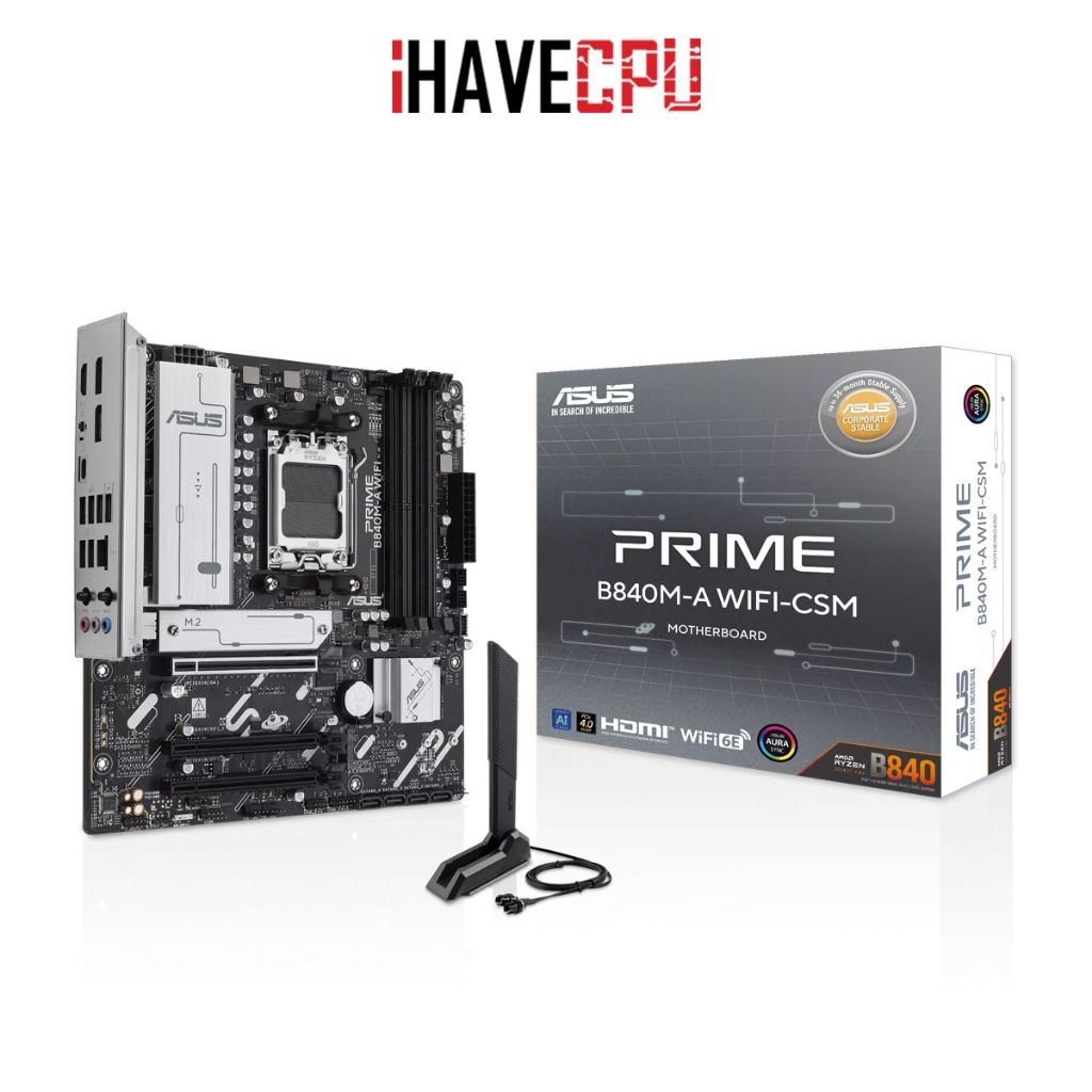 เมนบอร์ด (mainboard) iHAVECPU (AM5) ASUS PRIME B840M-A WIFI-CSM