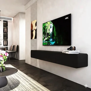 Tomato Home ชั้นทีวีติดผนัง Desire wall TV unit กว้าง200ซม | ชั้นทีวีมินิมอล เหมาะทีวีใหญ่สุด 85นิ้ว