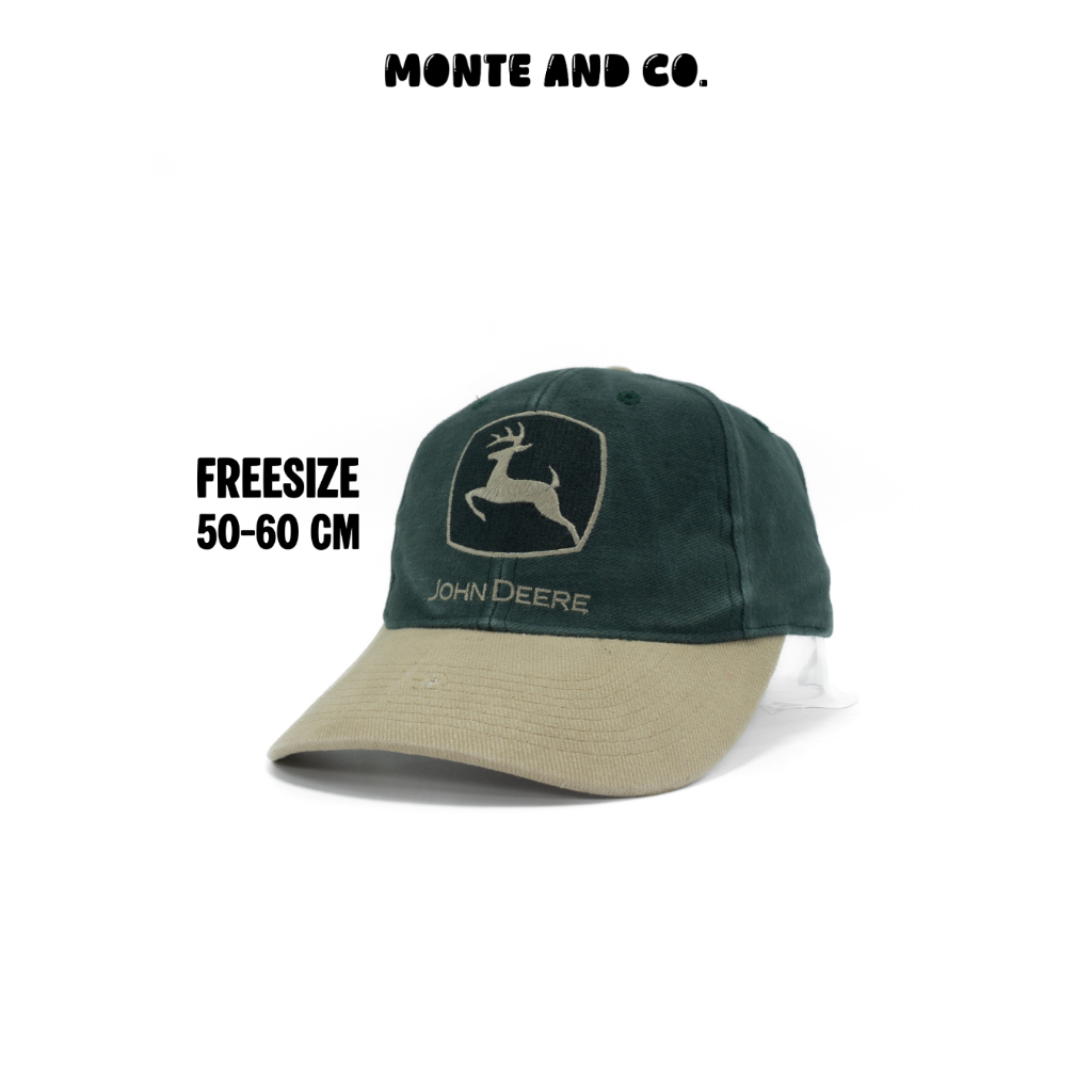 [ใส่โค้ดลดได้]🧢 John Deere สีเขียว เบจ หมวกมือสอง | ฟรีไซส์ | สภาพดี (ถ่ายจากสินค้าจริง)