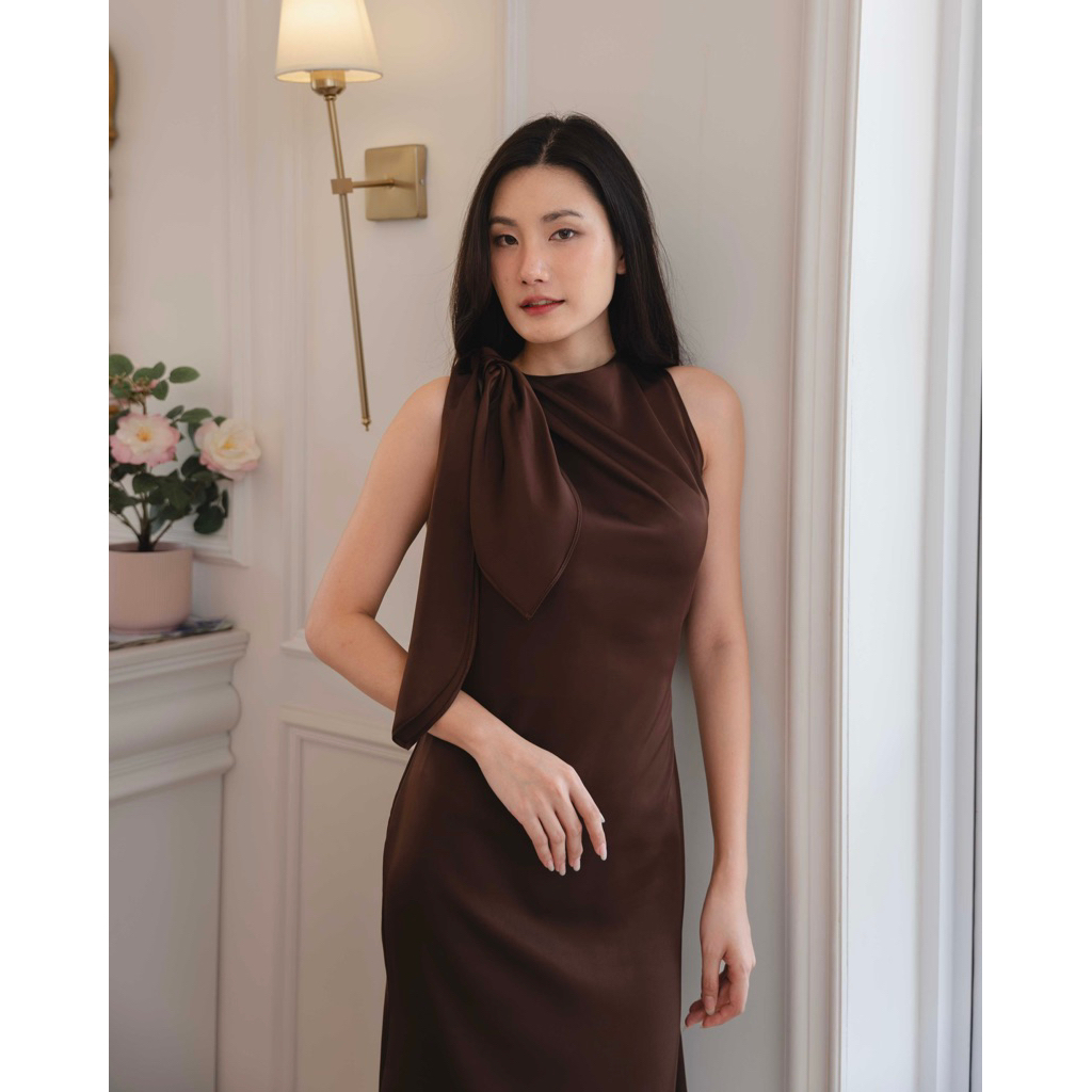 ORNCHUU-IRIS DRESS Cocoa Brown