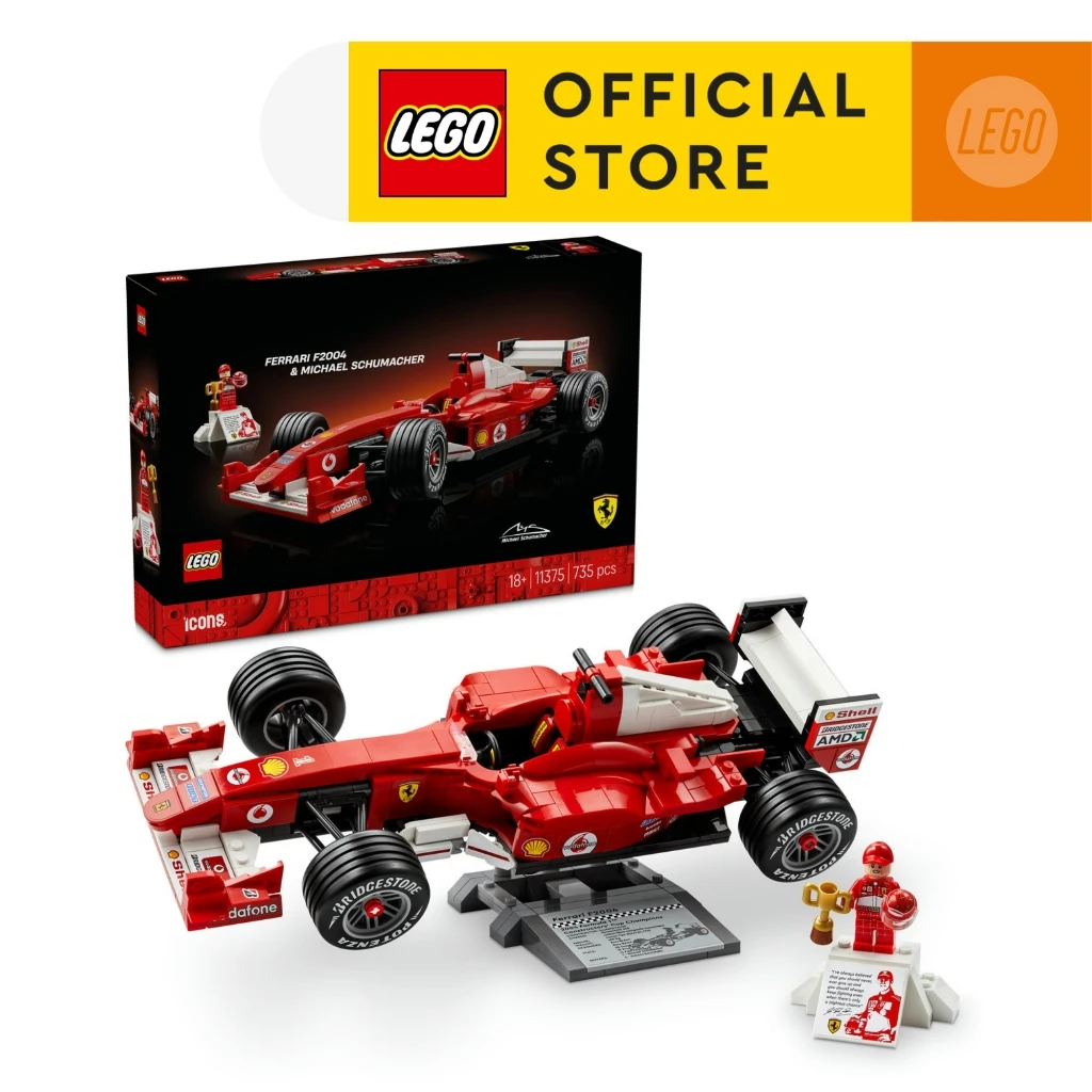 LEGO Icons 11375 Ferrari F2004 & Michael Schumacher (735 Pieces), Building Blocks, Kids Toy