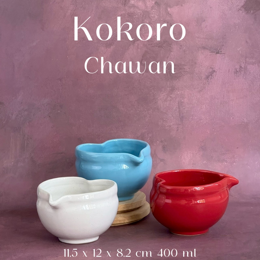 ถ้วยมัทฉะรูปทรงหัวใจ ถ้วยมัทฉะเซรามิค Heart Chawan ความจุ 400 ml Matcha bowl *อ่านรายละเอียดก่อนสั่งซื้อ* - AT1CERAMIC