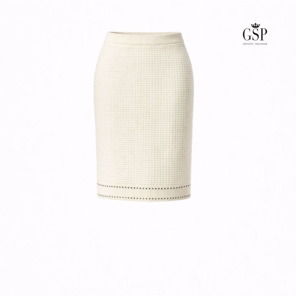 GSP BUSINESS EXPERIMENT SKIRT GSP จีเอสพี กระโปรงทำงาน กระโปรงระดับมาตรฐาน สีครีม SQ1FCR