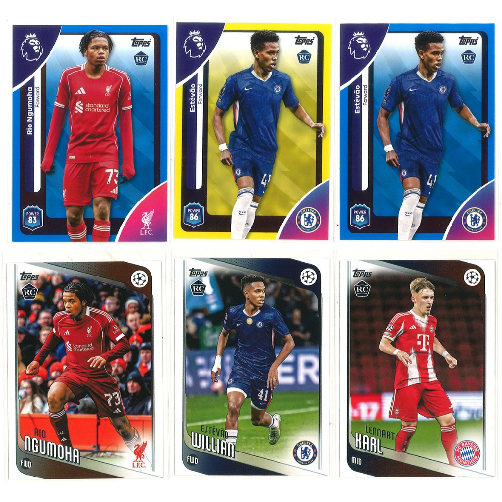 Topps Stars RC Lucas Bergvall - Lennart Karl - Rio Ngumoha - Estevao Willian