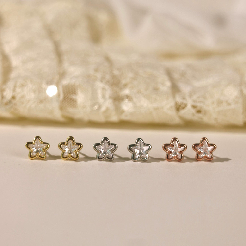 Socrush.bkk | BABY STAR earrings | SE-079 | ต่างหู ดาว เพชร